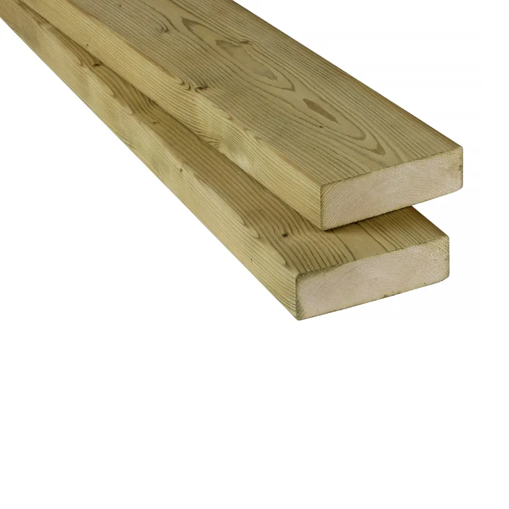 Vuren balk 38x115 mm L= 4500 mm geschaafd geïmpregneerd (bovenregel)