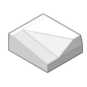 Inritblok eindstuk rechts 50x45x18 cm voor 13/15 grijs