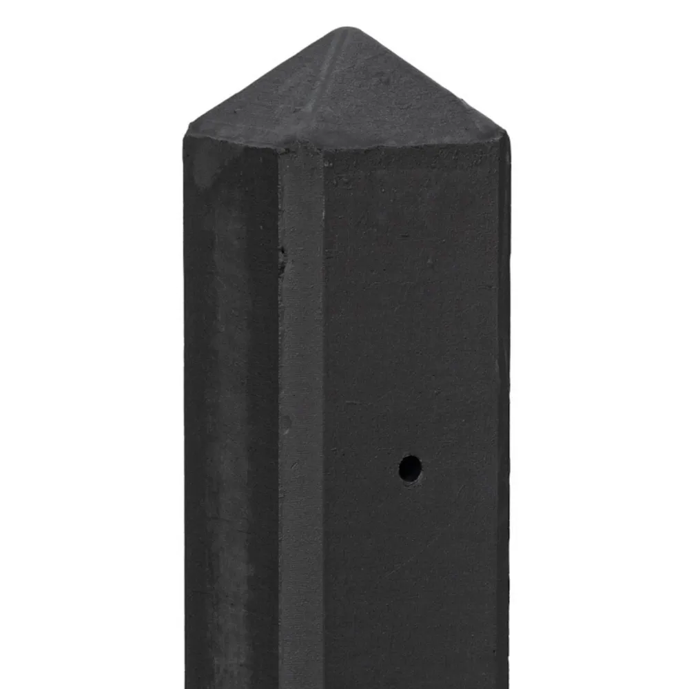 Betonpaal glad antraciet 10x10x280 cm tussenpaal met diamantkop