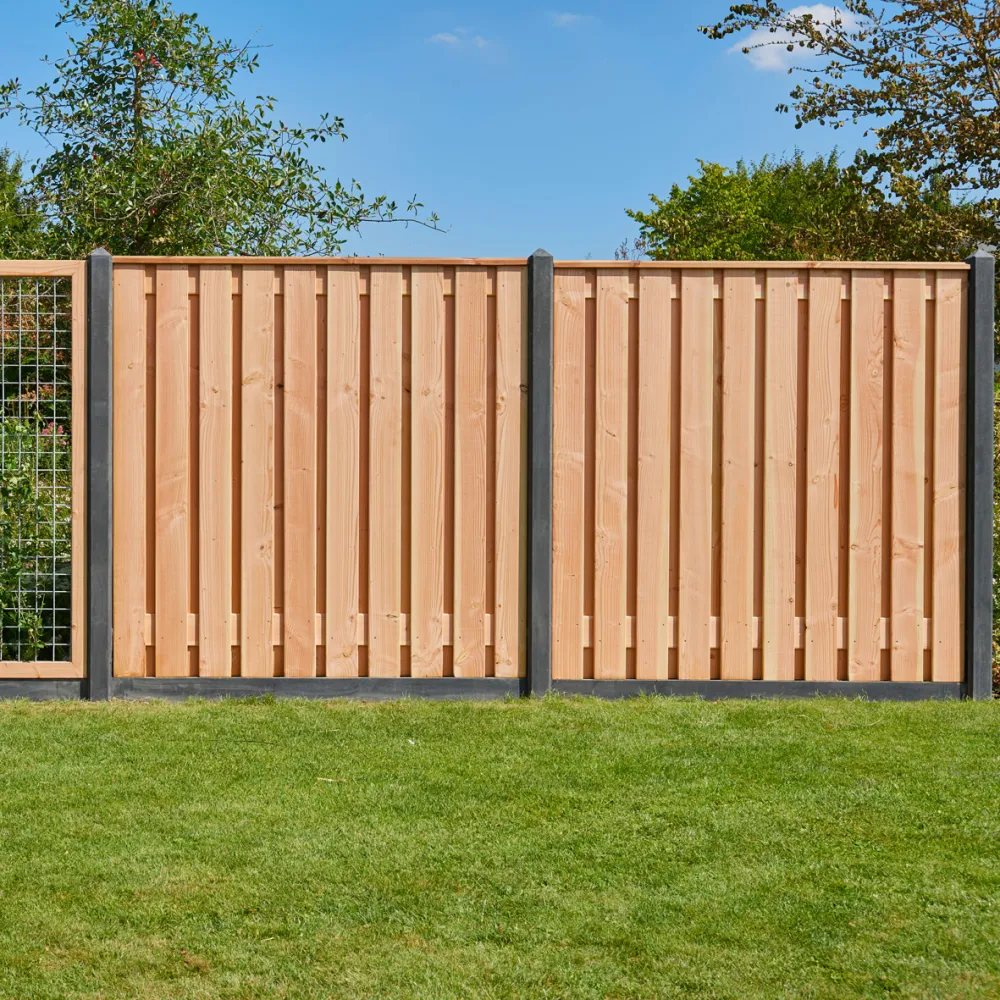 Betonpaal glad antraciet 10x10x280 cm tussenpaal met diamantkop