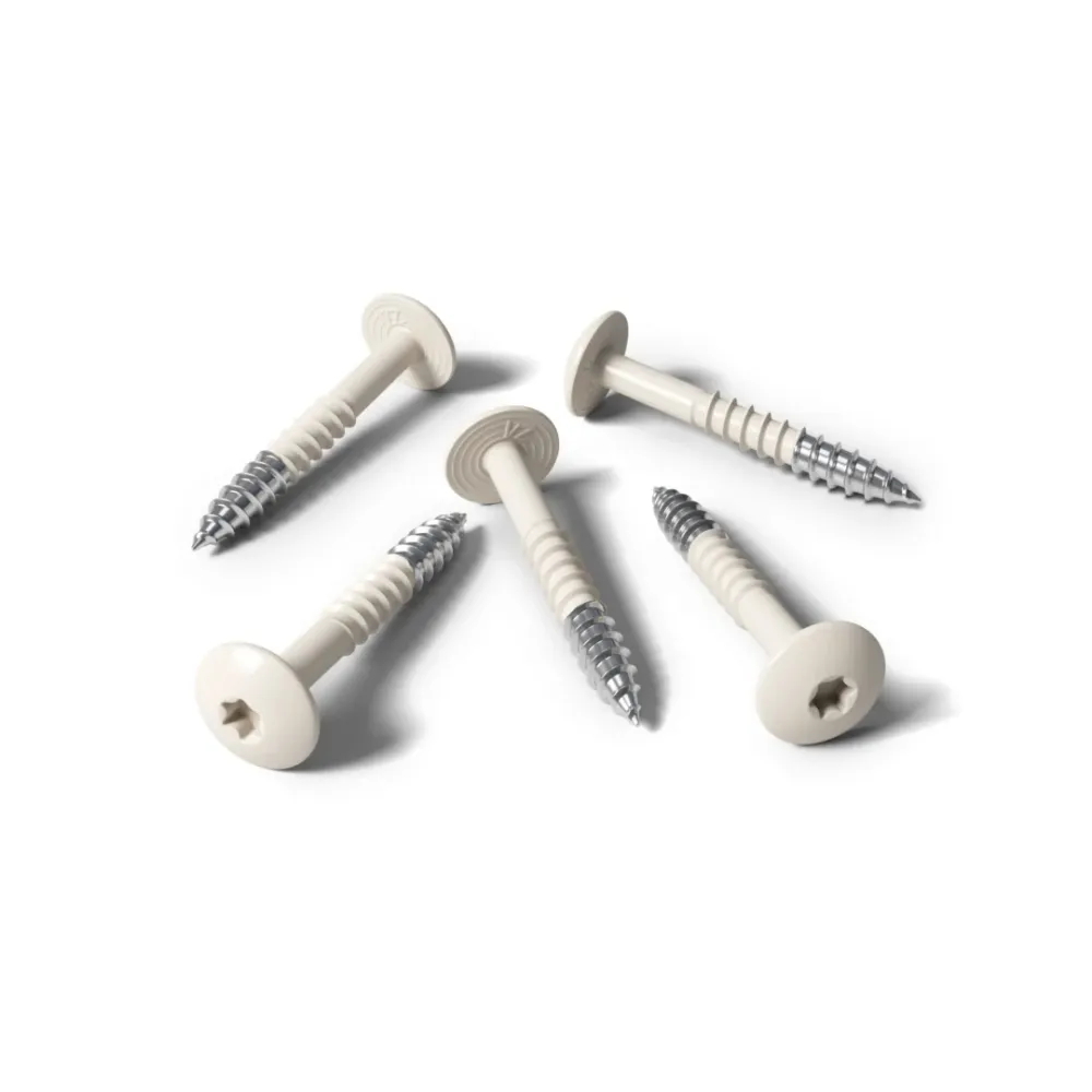 Kleurkopschroef 4.8x25 RVS A2 RAL 9001 cremewit 100 st/ds