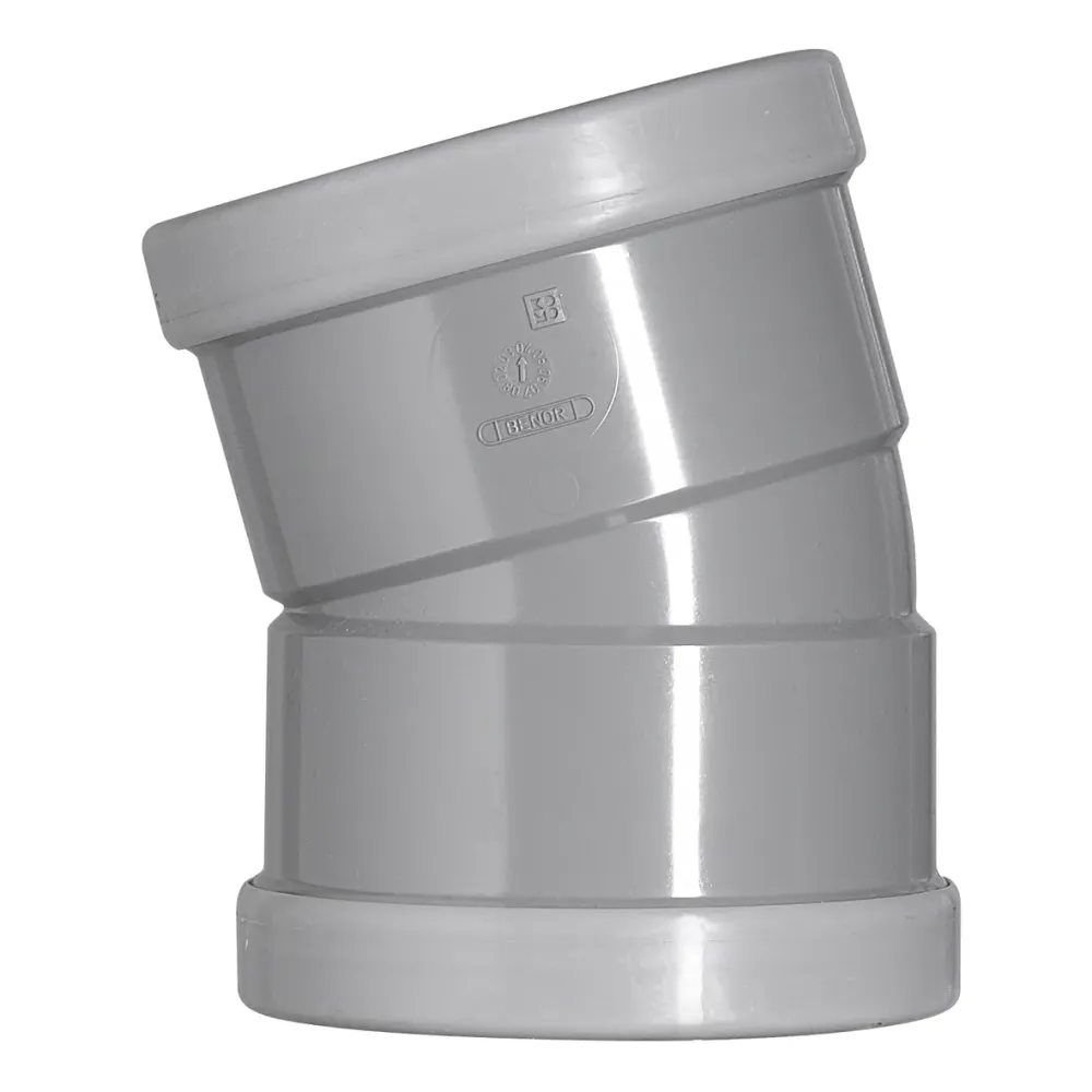 PVC bocht 125 mm 2xmanchet 15 gr.