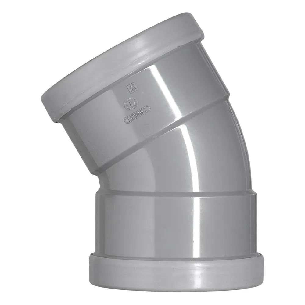PVC bocht 125 mm 2xmanchet 30 gr.