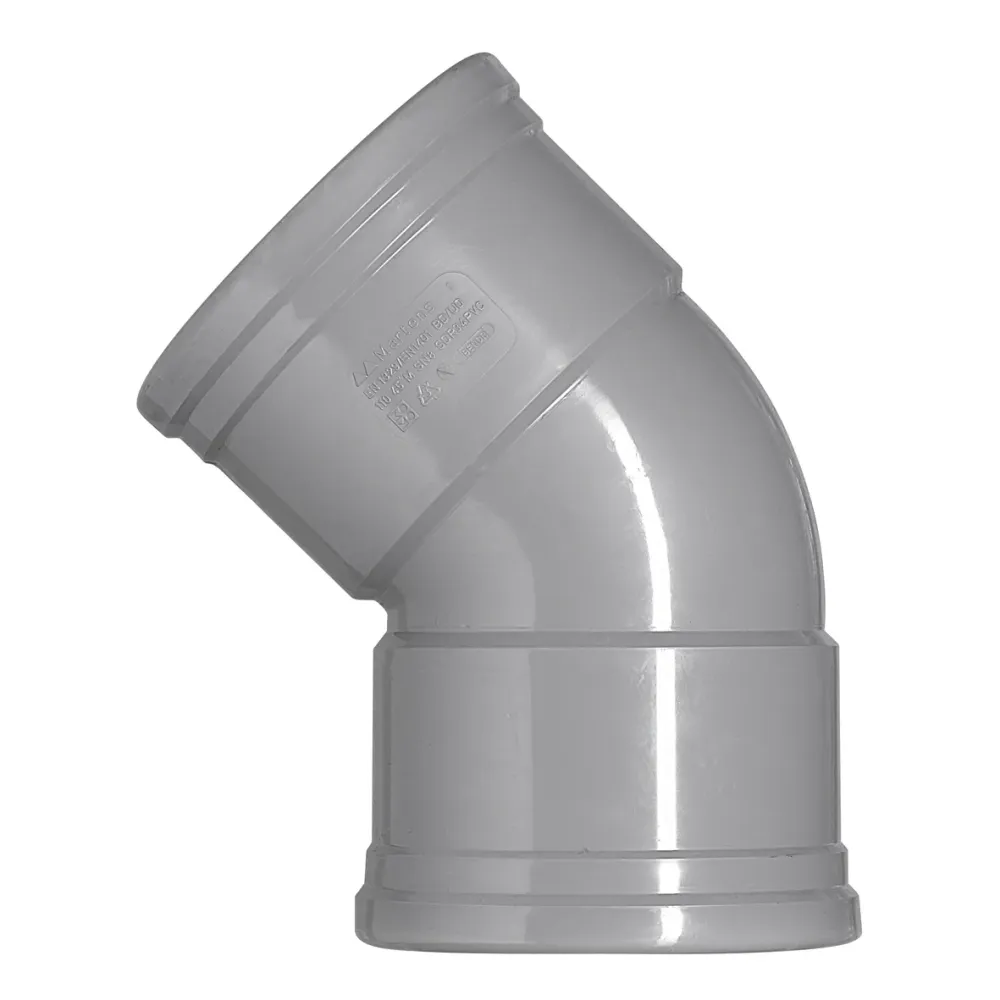 PVC bocht 125 mm 2xmanchet 45 gr.