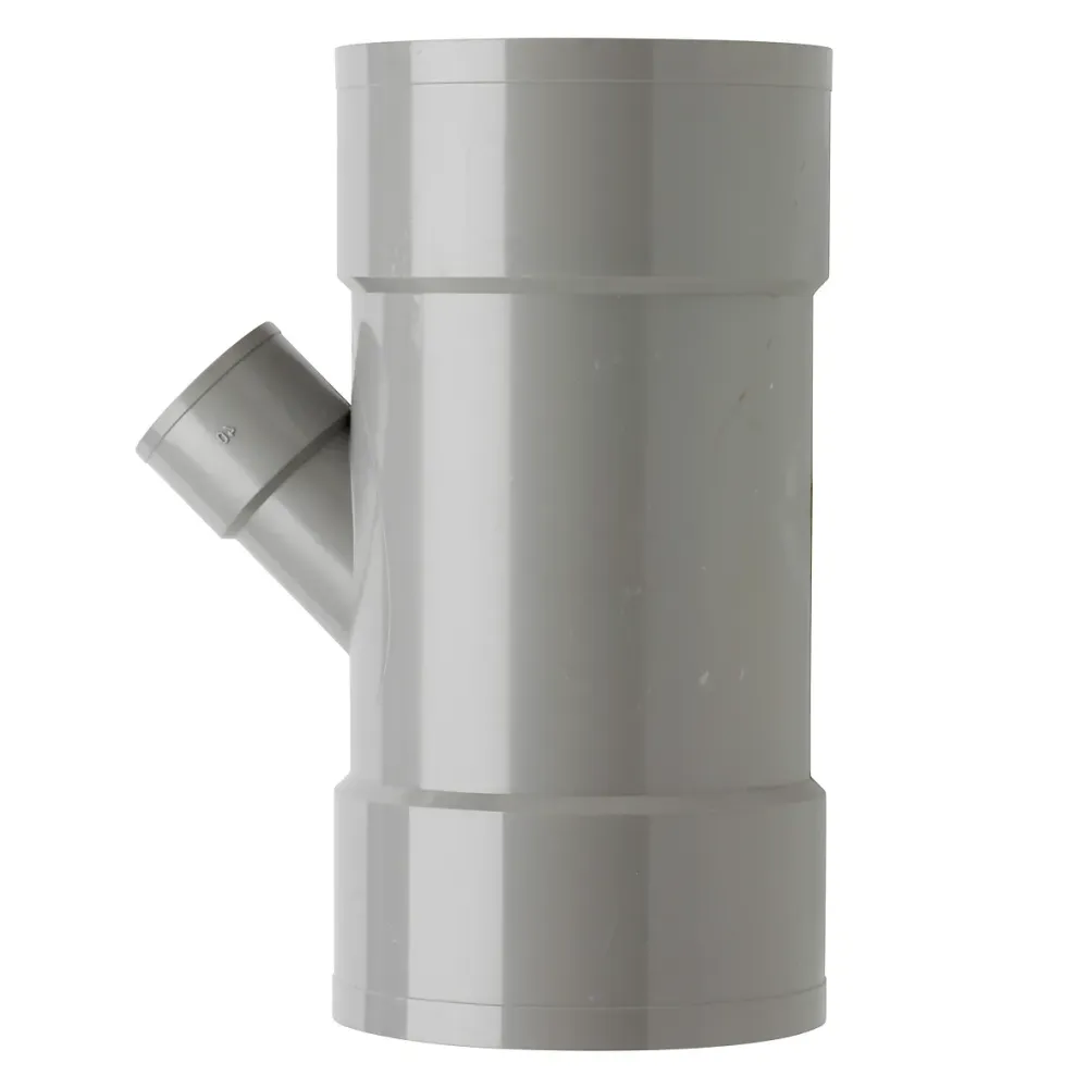 PVC T-stuk 125x50 mm 3xlijm 45 gr.