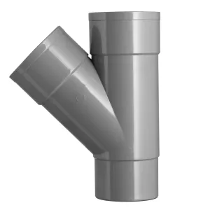 PVC T-stuk verjongd HWA 70x70 mm 2xlijm 45 gr.