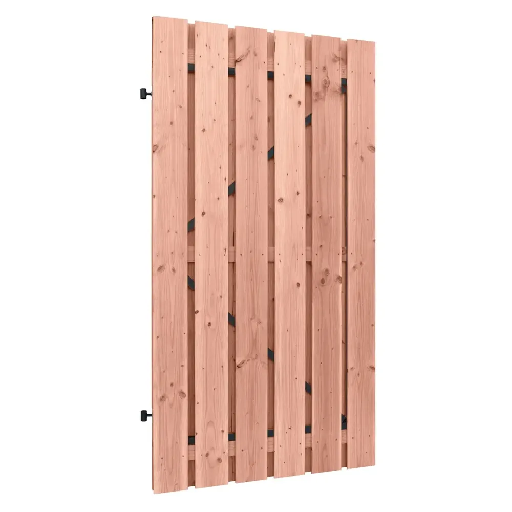 Douglas plankendeur op zwart frame 100x195 cm geschaafd onbehandeld