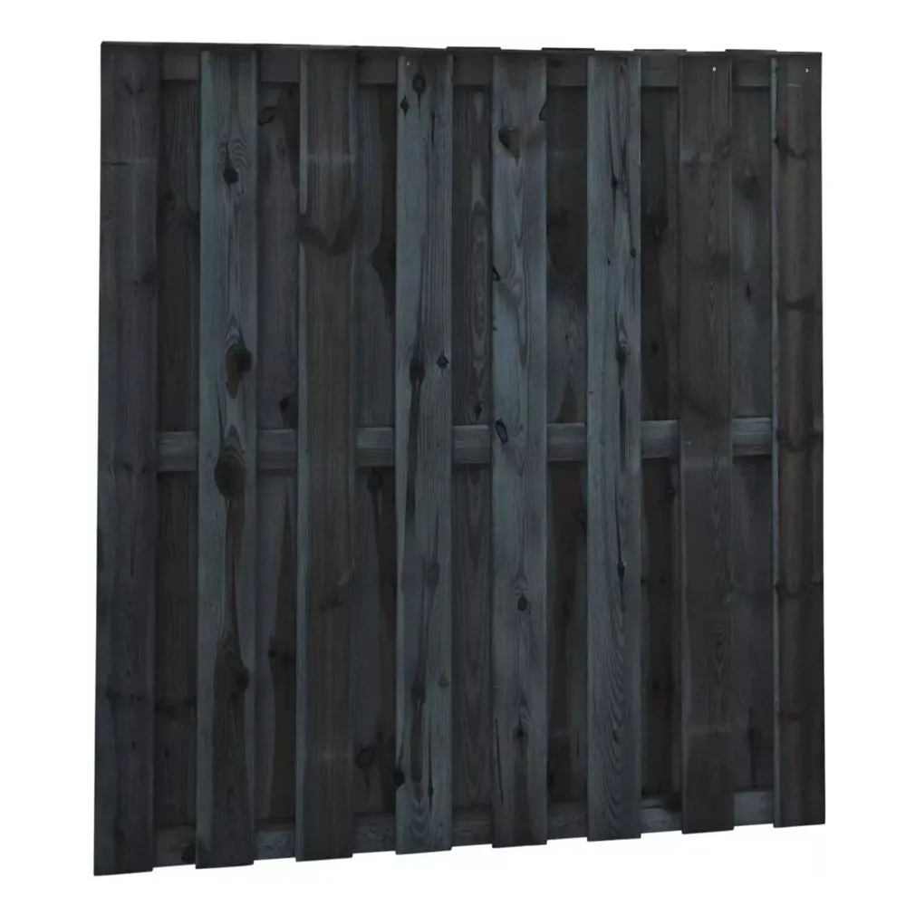 Grenen plankenscherm 180x180 cm 18-planks geïmpregneerd zwart gedompeld