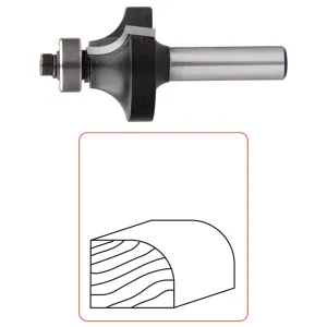 Afrondprofielfrees R= 6,35 snijlengte 12,7 mm schacht 8 mm