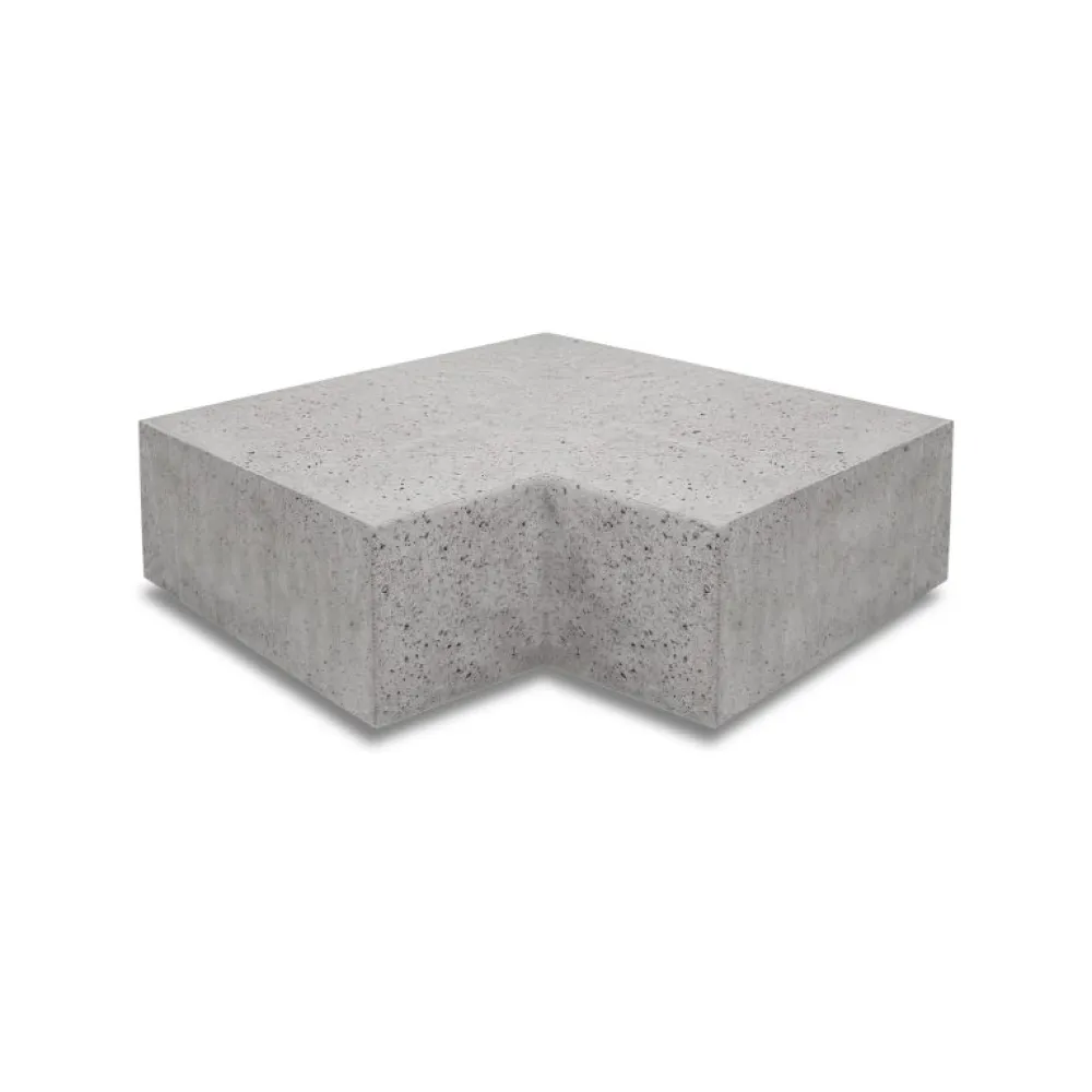 Artistone traptrede buitenhoekstuk 90gr. Grijs voor 40x20 cm