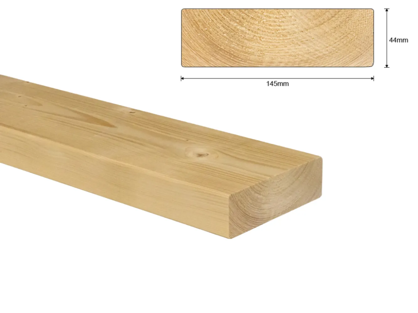 Vuren C 50x150 mm geschaafd netto 44x145 mm 