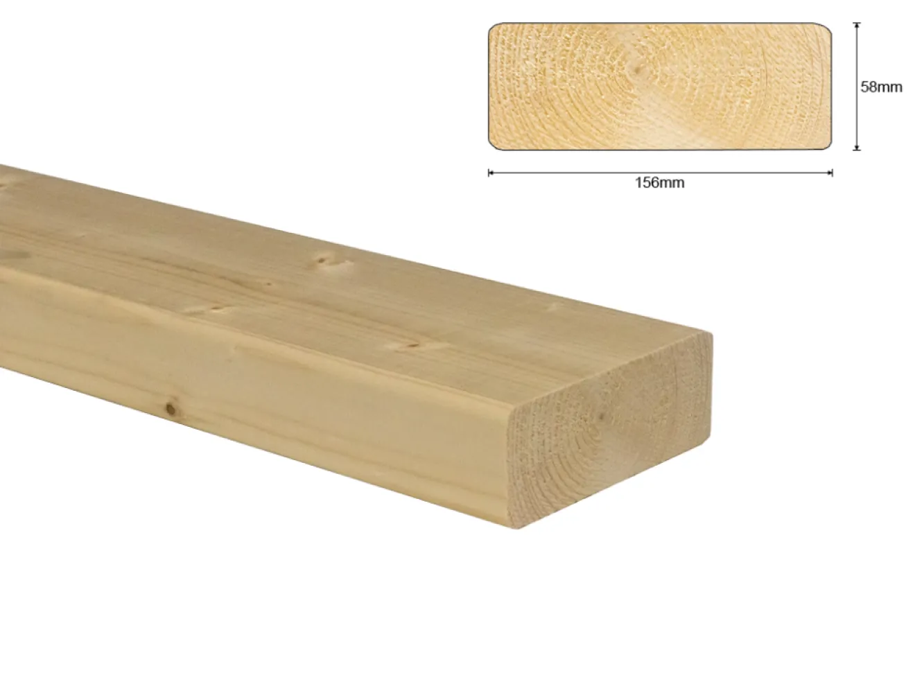 Vuren C 63x160 mm geschaafd netto 58x156 mm