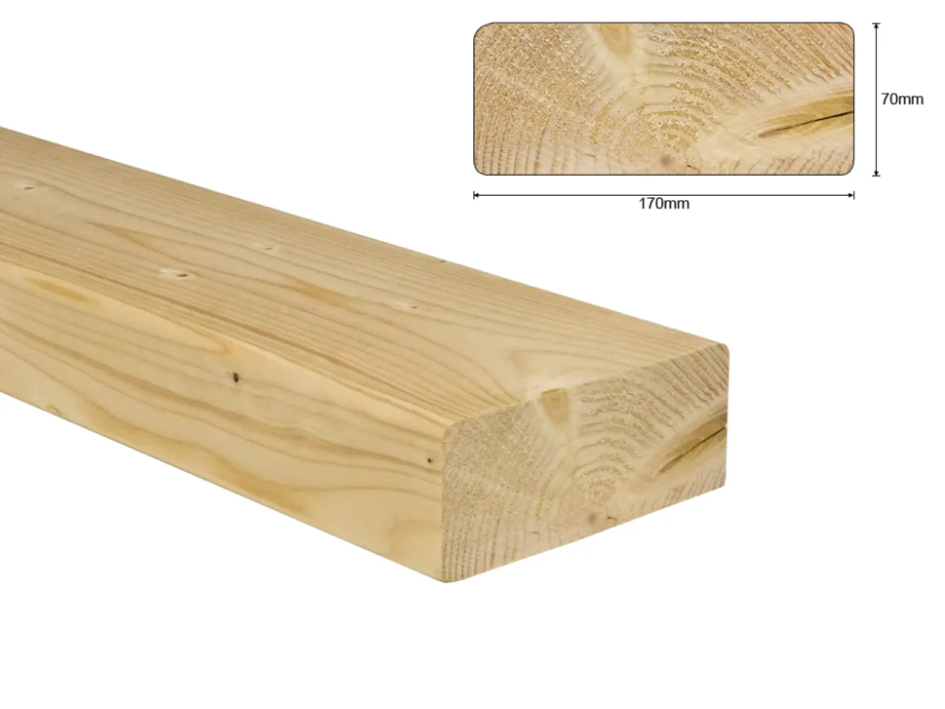 Vuren C 75x175 mm geschaafd netto 70x170 mm