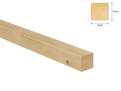 Vuren C 50x50 mm geschaafd netto 44x44 mm