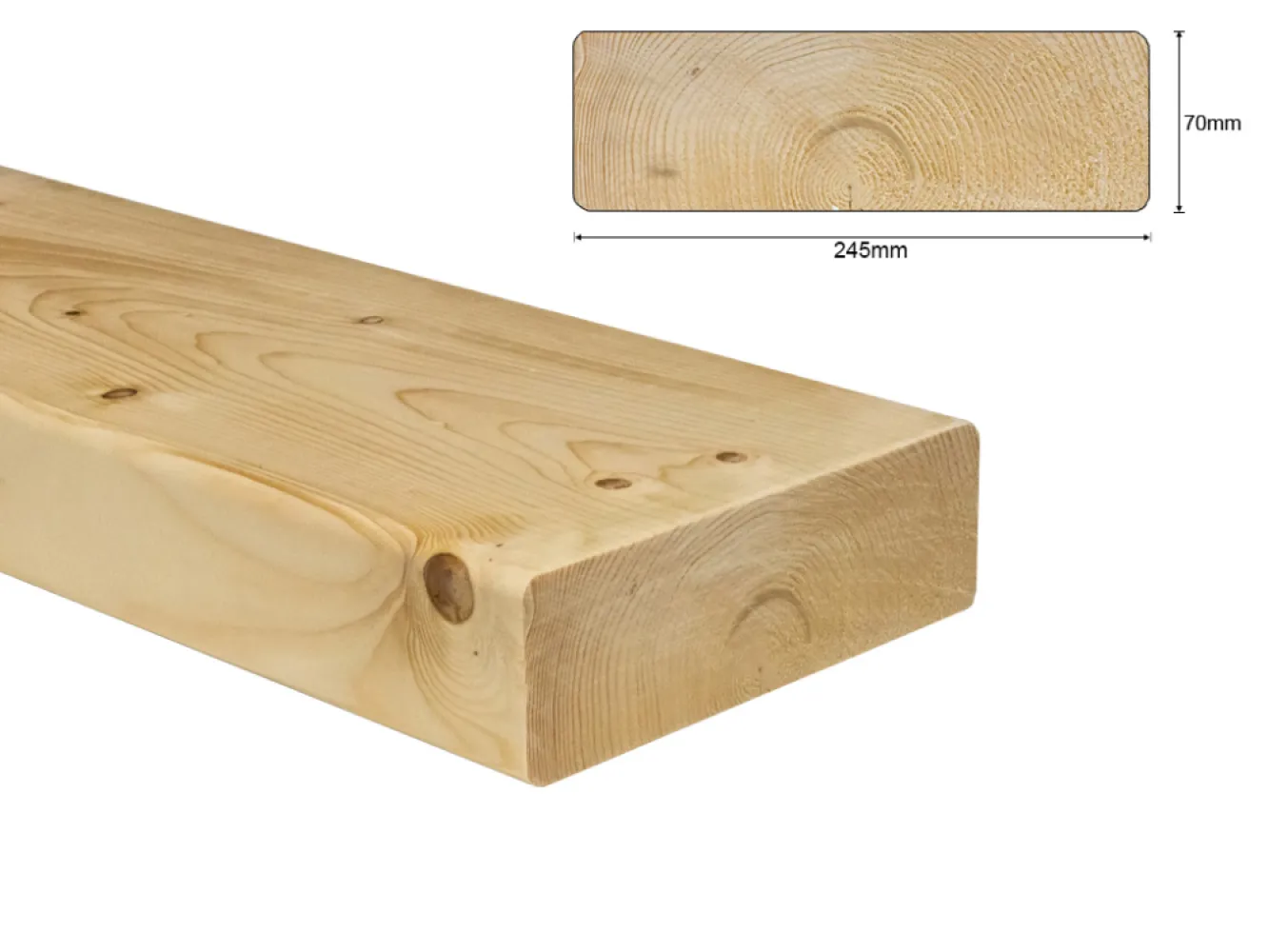 Vuren C 75x250 mm geschaafd netto 70x245 mm