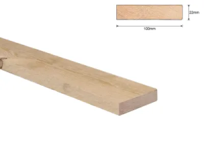 Vuren B 22x100 mm plank ruw