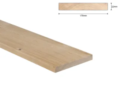 Vuren B 22x175 mm plank ruw